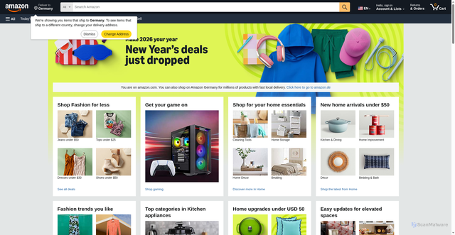 Security scan screenshot of https://amazon.com