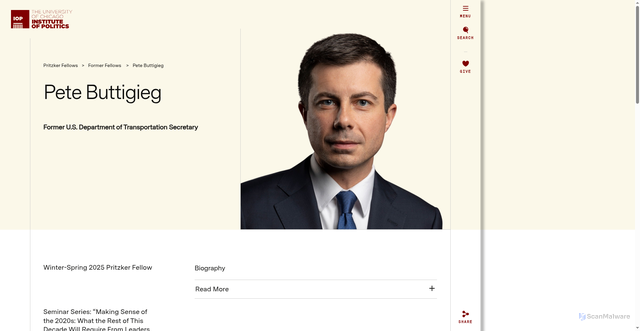 Security scan screenshot of https://politics.uchicago.edu/fellows/former-fellows/pete-buttigieg