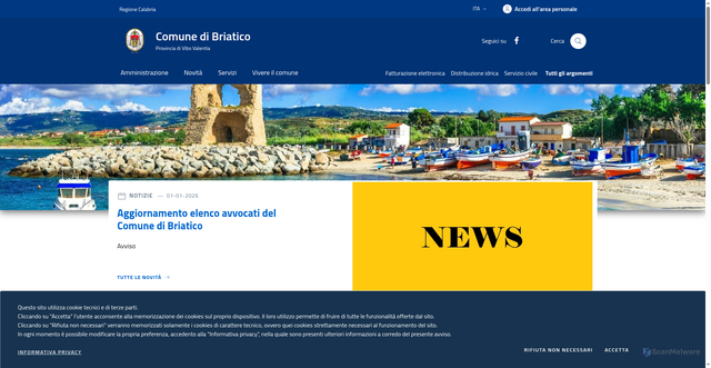 Security scan screenshot of https://www.comune.briatico.vv.it/