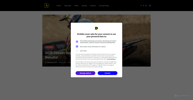 Security scan screenshot of https://dirtbikelover.com/2026-denver-supercross-round-16-race-results/