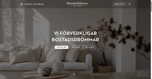 Security scan screenshot of https://www.skandiamaklarna.se/