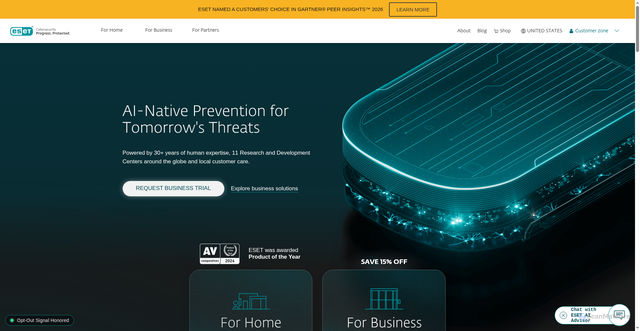 Security scan screenshot of https://eset.eu