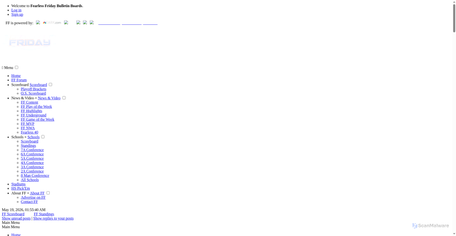 Security scan screenshot of https://forums.fearlessfriday.com