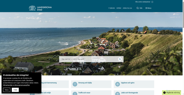 Security scan screenshot of http://www.landskrona.se