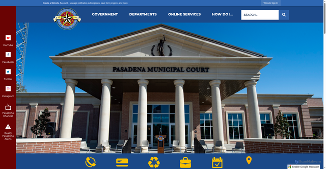 Security scan screenshot of https://pasadenatx.gov/