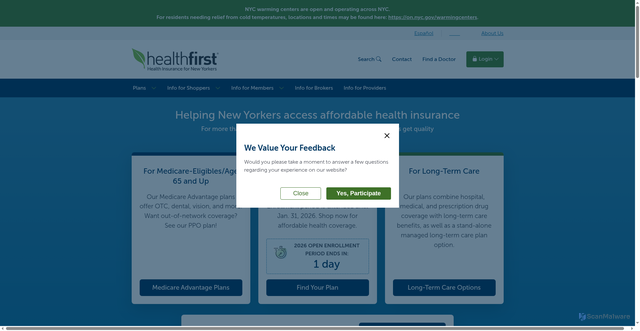 Security scan screenshot of https://healthfirst.org