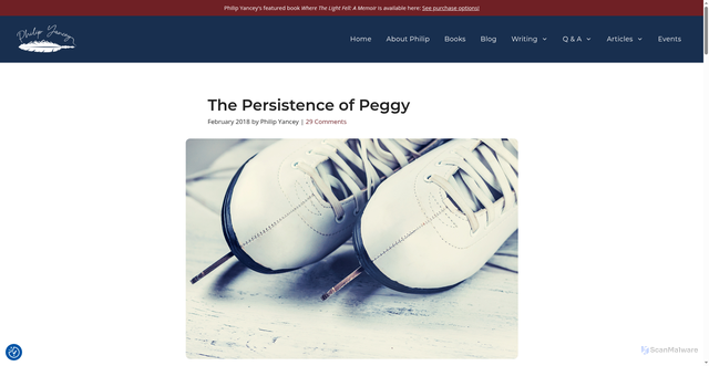 Security scan screenshot of https://philipyancey.com/the-persistence-of-peggy/