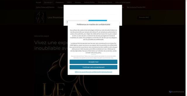 Security scan screenshot of https://escort-montpellier.com/about/