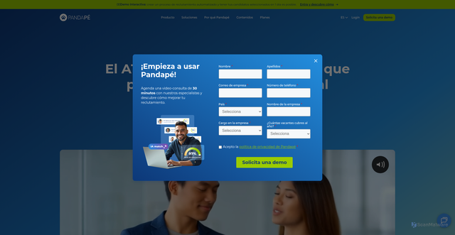Security scan screenshot of https://ats.pandape.com