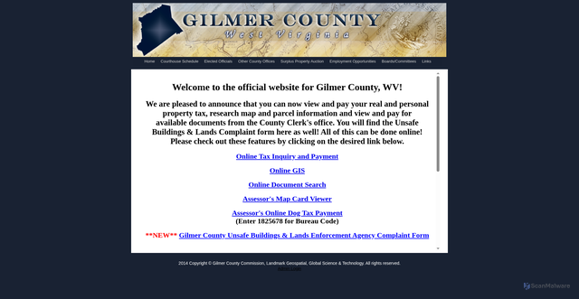 Security scan screenshot of https://www.gilmercountywv.gov/