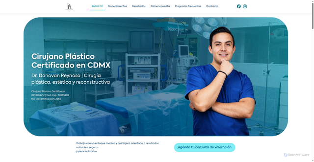 Security scan screenshot of https://drdonovanplastic.com/