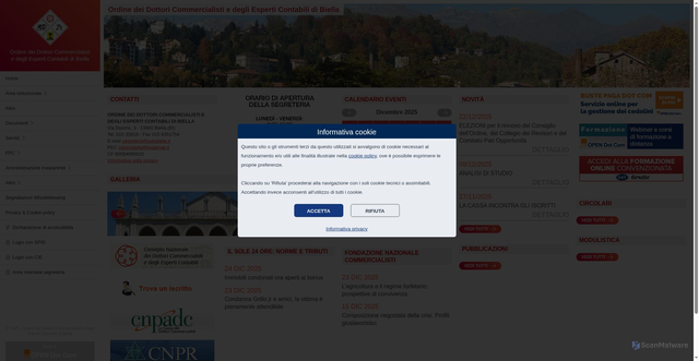 Security scan screenshot of https://www.biella.odcec.com/