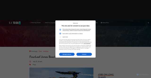 Security scan screenshot of https://events.longislandpress.com/event/fourleaf-jones-beach-air-show/