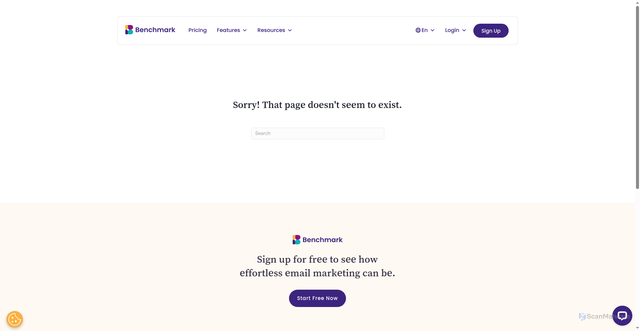 Security scan screenshot of https://lb.benchmarkemail.com