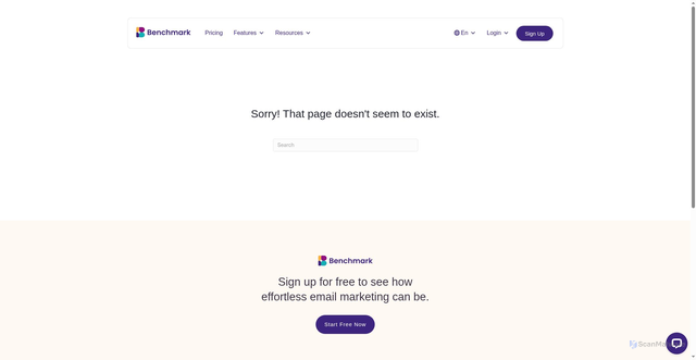 Security scan screenshot of https://lb.benchmarkemail.com