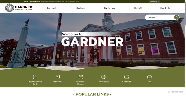Security scan screenshot of https://gardner-ma.gov/