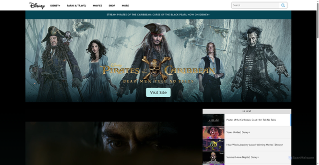 Security scan screenshot of https://pirates.disney.com/