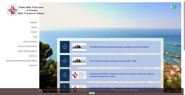 Security scan screenshot of https://www.ordineostetrichesalerno.it/