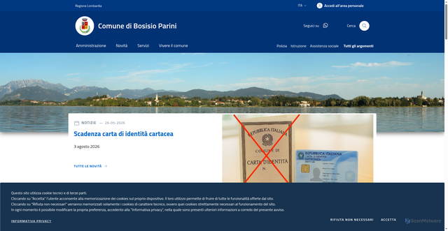 Security scan screenshot of https://www.comune.bosisioparini.lc.it