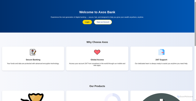 Security scan screenshot of http://axos-onlinebanking-eight.vercel.app