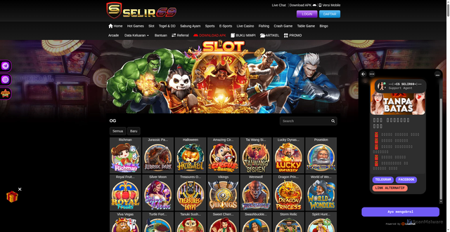 Security scan screenshot of https://selir69site.com/desktop/game/slot/og