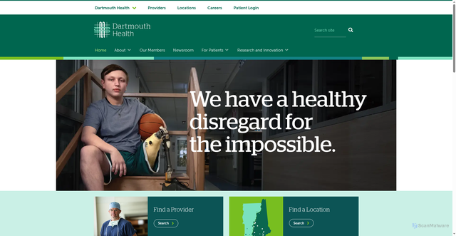 Security scan screenshot of https://www.dartmouth-health.org/
