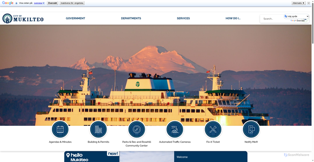 Security scan screenshot of https://mukilteowa.gov/