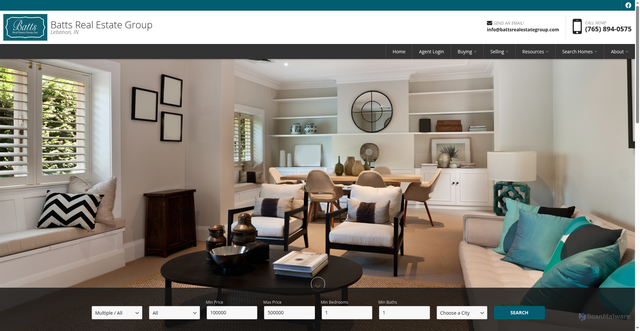 Security scan screenshot of https://battsrealestategroup.com/?f=