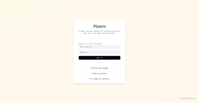 Security scan screenshot of https://planera.pro