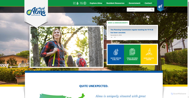 Security scan screenshot of https://www.almaarkansas.gov/