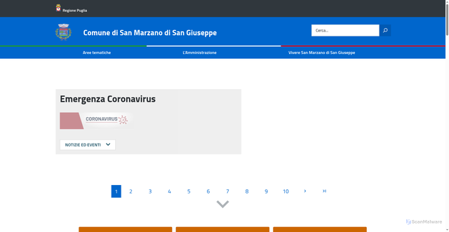 Security scan screenshot of https://www.comunesanmarzano.ta.it/
