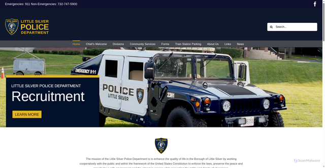 Security scan screenshot of https://littlesilverpdnj.gov/