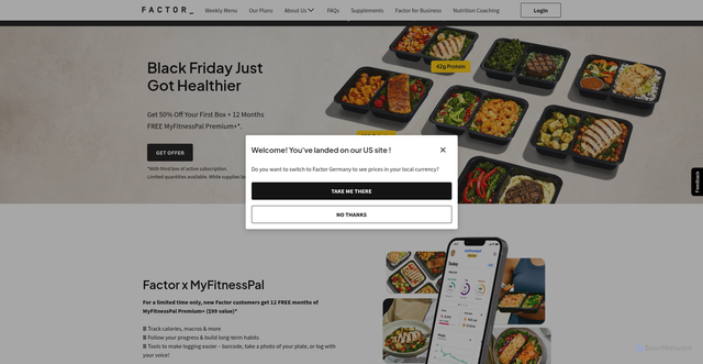 Security scan screenshot of https://www.factor75.com/