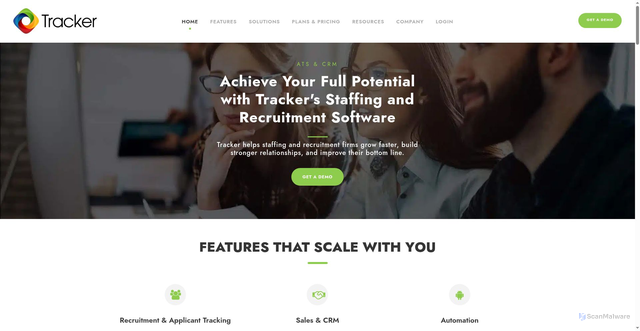 Security scan screenshot of https://tracker-rms.com