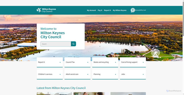 Security scan screenshot of https://www.milton-keynes.gov.uk/