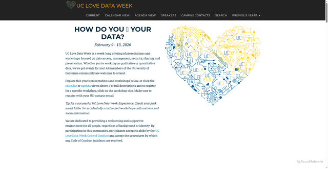 Security scan screenshot of https://uc-love-data-week.github.io