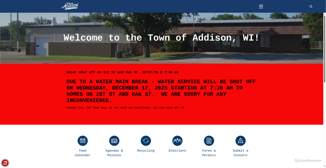 Security scan screenshot of https://addisonwi.gov/