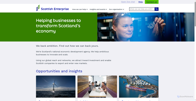 Security scan screenshot of http://www.scottish-enterprise.com/