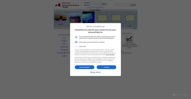 Security scan screenshot of https://www.brickshelf.com