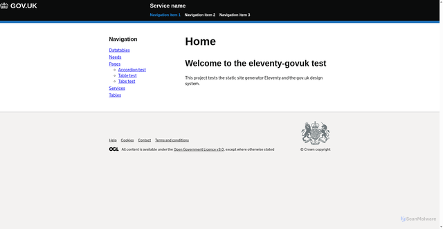 Security scan screenshot of https://eleventy-govuk.vercel.app/