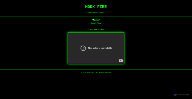 Security scan screenshot of https://modxfire-7m59bperki.edgeone.app/