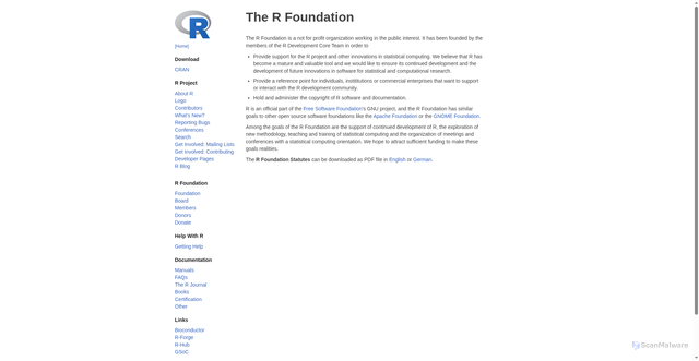 Security scan screenshot of https://www.r-project.org/foundation/