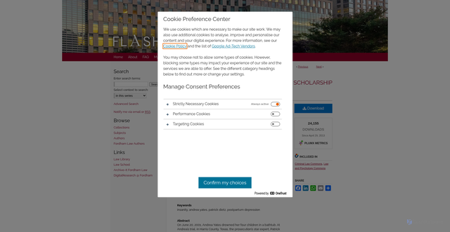 Security scan screenshot of https://ir.lawnet.fordham.edu/faculty_scholarship/104/