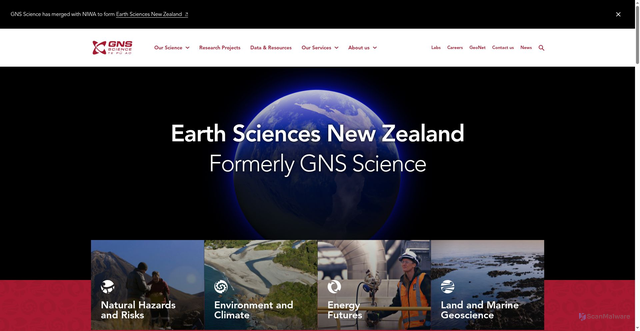 Security scan screenshot of https://www.gns.cri.nz/