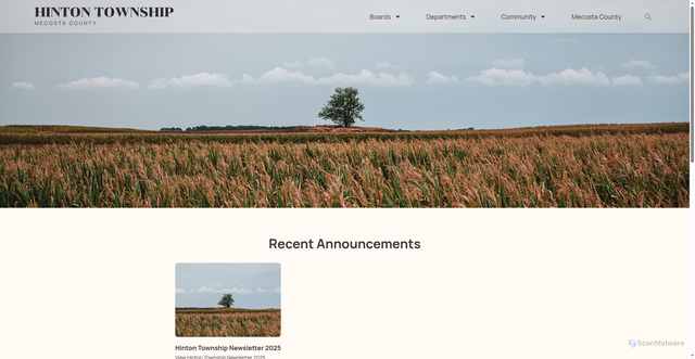 Security scan screenshot of https://hintontownship.gov/
