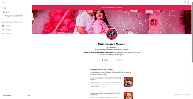 Security scan screenshot of http://puzzlemaniamexico.link/