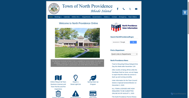 Security scan screenshot of https://northprovidenceri.gov/