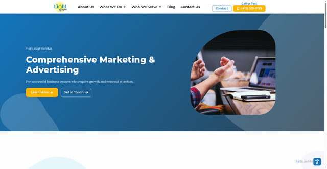 Security scan screenshot of https://thelightdigital.com/