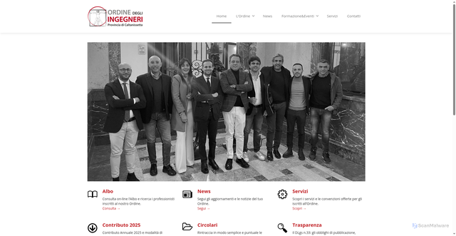 Security scan screenshot of https://www.ordineingegnericl.com/site/