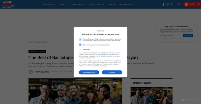 Security scan screenshot of https://wkml.com/2025/12/31/the-best-of-backstage-country-host-luke-bryan/